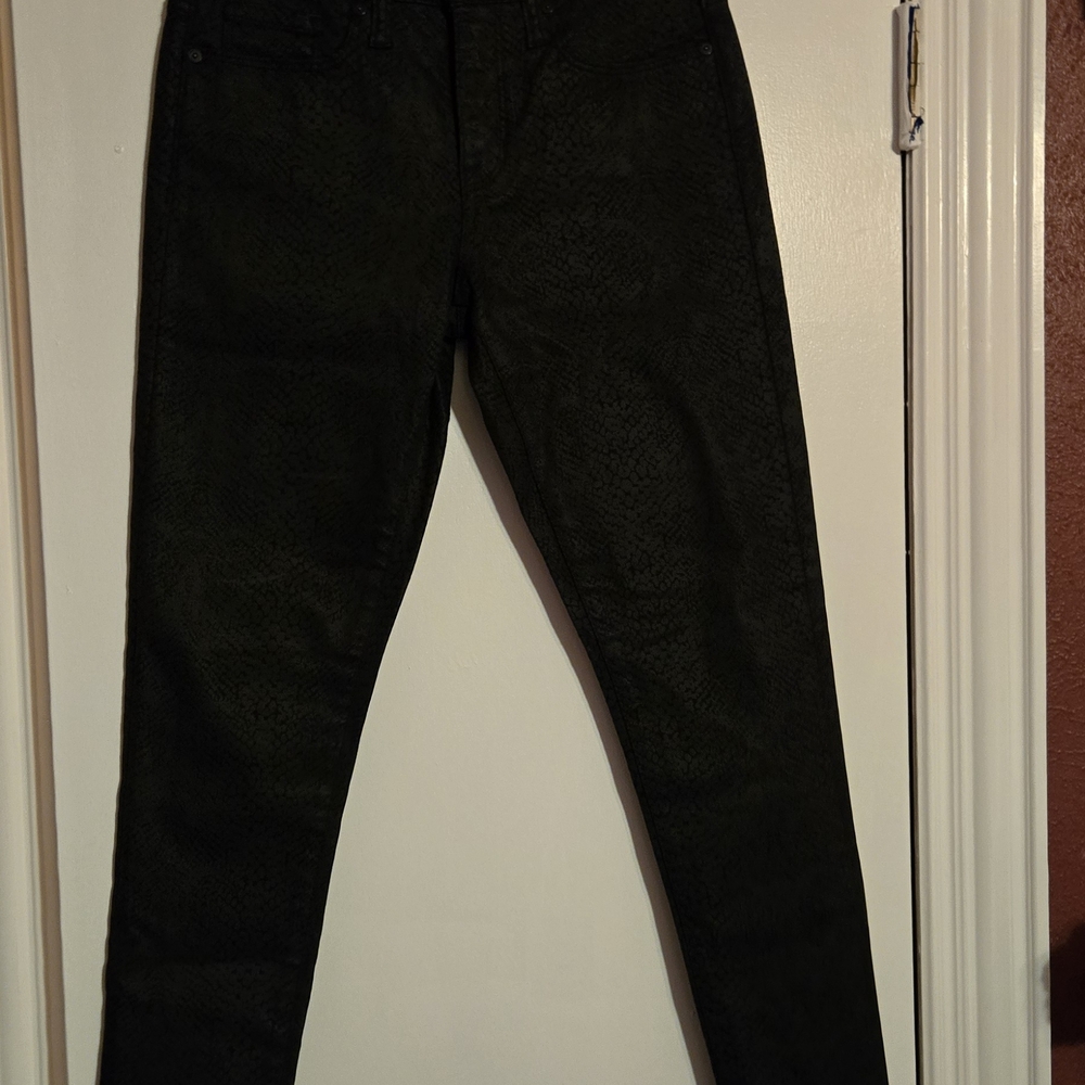 Black Textured Pants